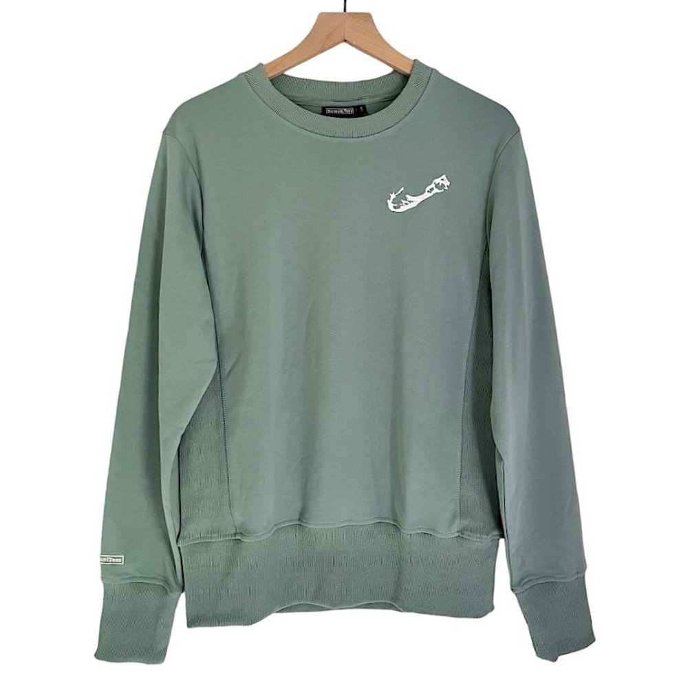 NWT BermuniTees Crewneck Sweatshirt Pullover Unisex Lagoon Blue Green Size Small